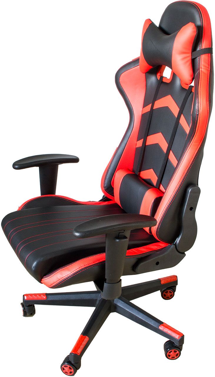 Gaming-Stuhl, schwarz-rot, Nacken- Rückenkissen, Gamerstuhl, Bürostuhl NA005_R