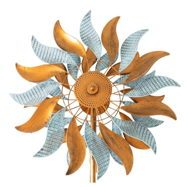 Windrad “Fire Flower”, Windspiel mit 2 gegenläufigen Rotoren, Gartendeko 213 cm hoch NA183 Windrad “Fire Flower”, Windspiel mit 2 gegenläufigen Rotoren, Gartendeko 213 cm hoch NA183