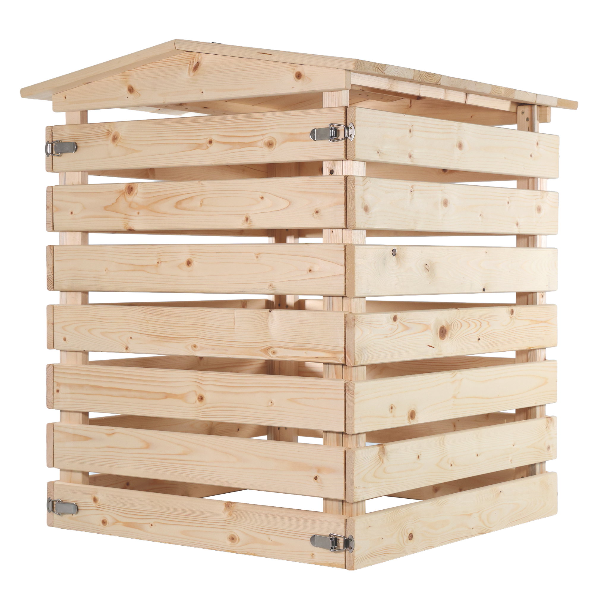 Holzkomposter, Schnellkomposter mit 400l Füllvolumen, Komposter Holz mit Deckel