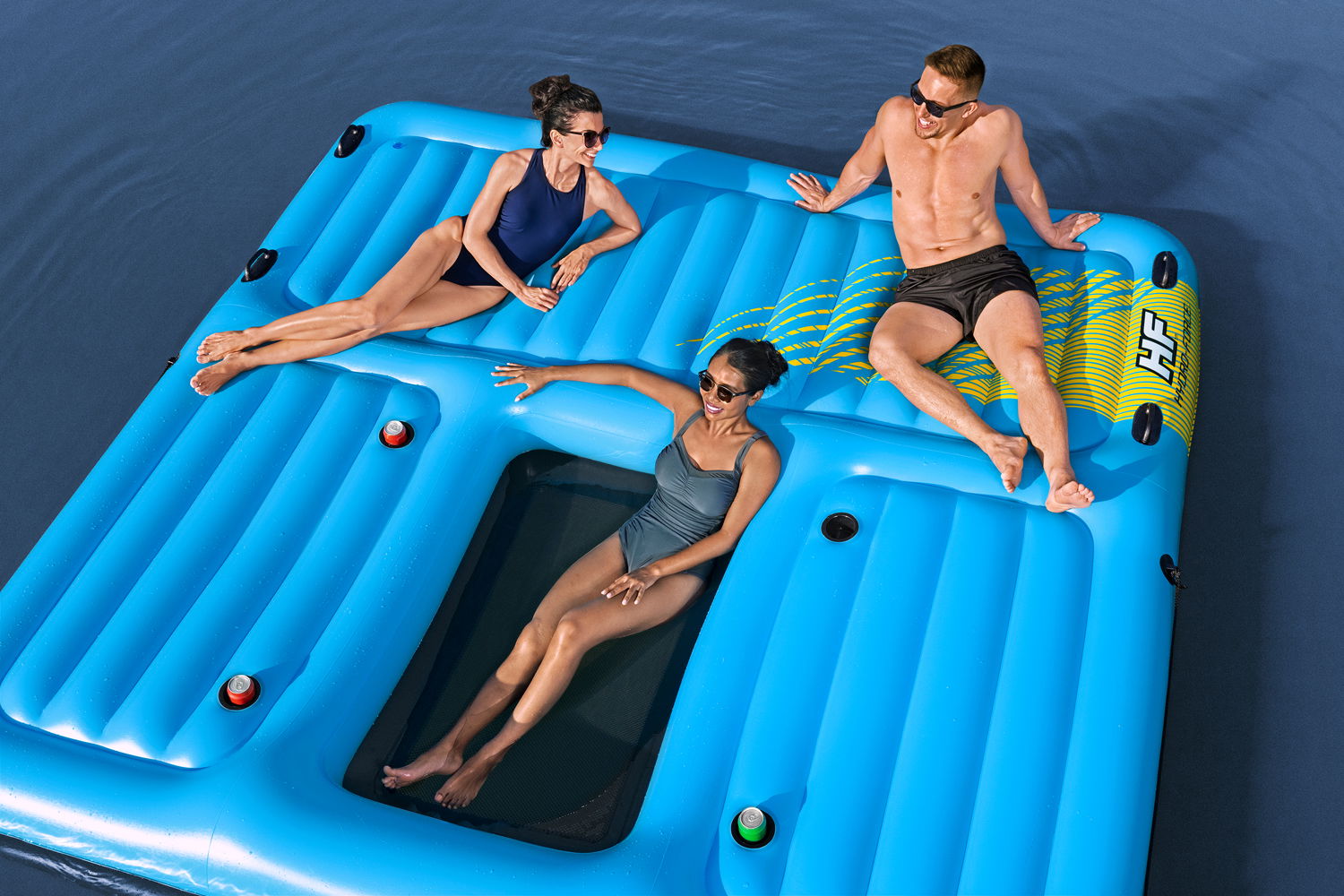 Badeinsel Summer Slide mit Wasserrutsche 376 x 311 cm 43728_24