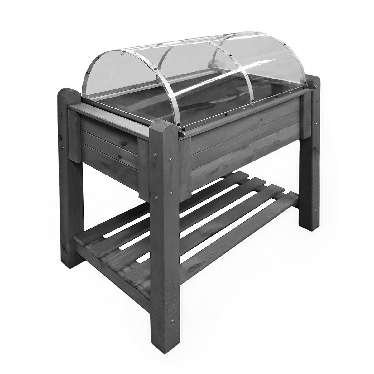 Großes Hochbeet mit Abdeckung, Pflanzkasten Holz mit Frühbeetaufsatz