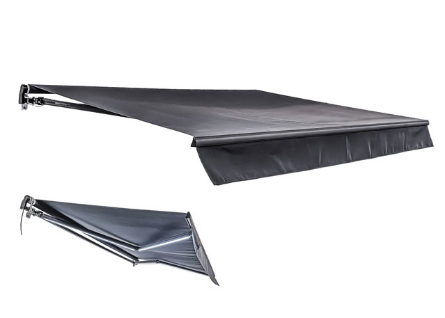 Elektrische Gelenkarmmarkise 295x200 cm anthrazit mit LED für Terrasse