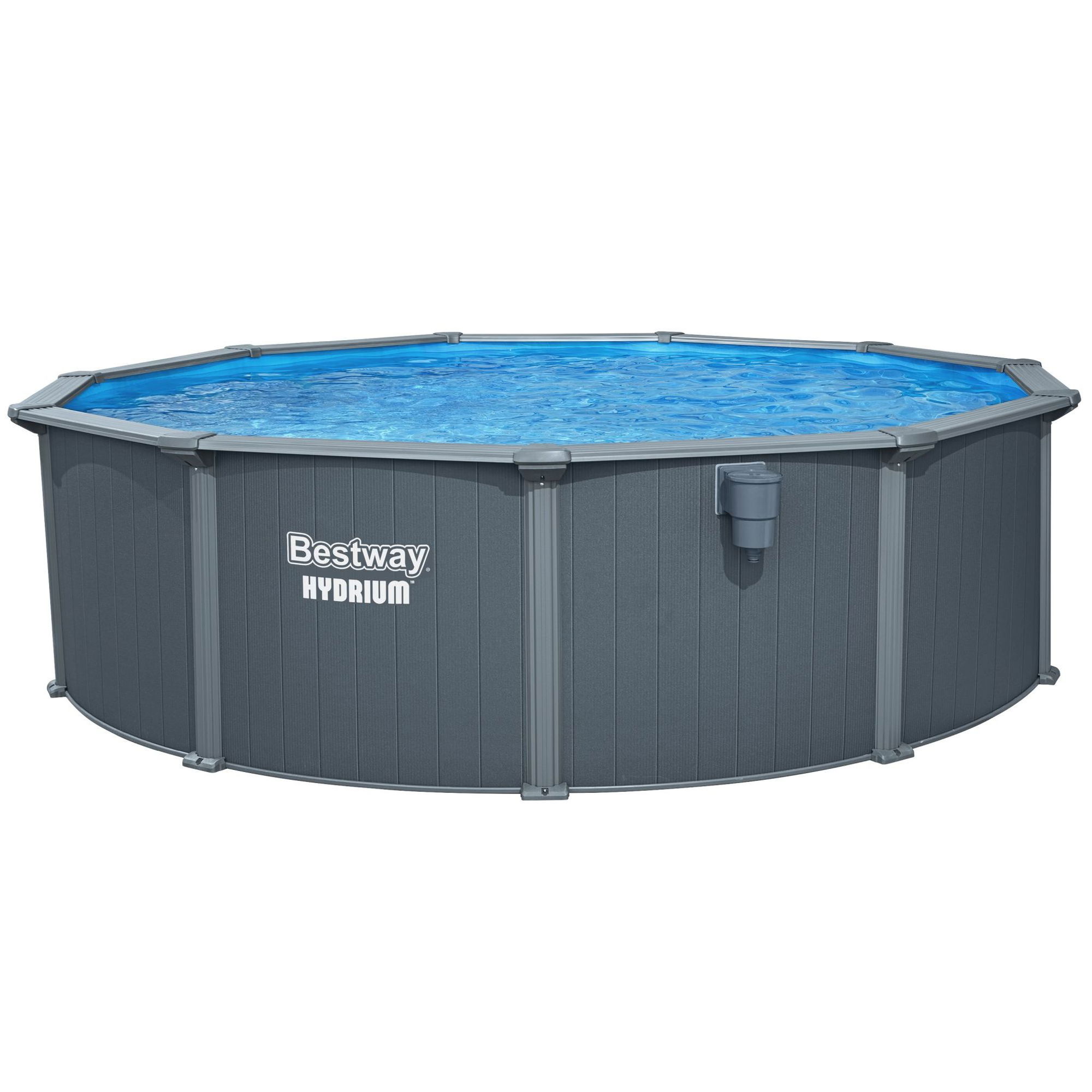 Bestway Hydrium Stahlwandpool Komplett-Set Ø 488 x 132 cm rund