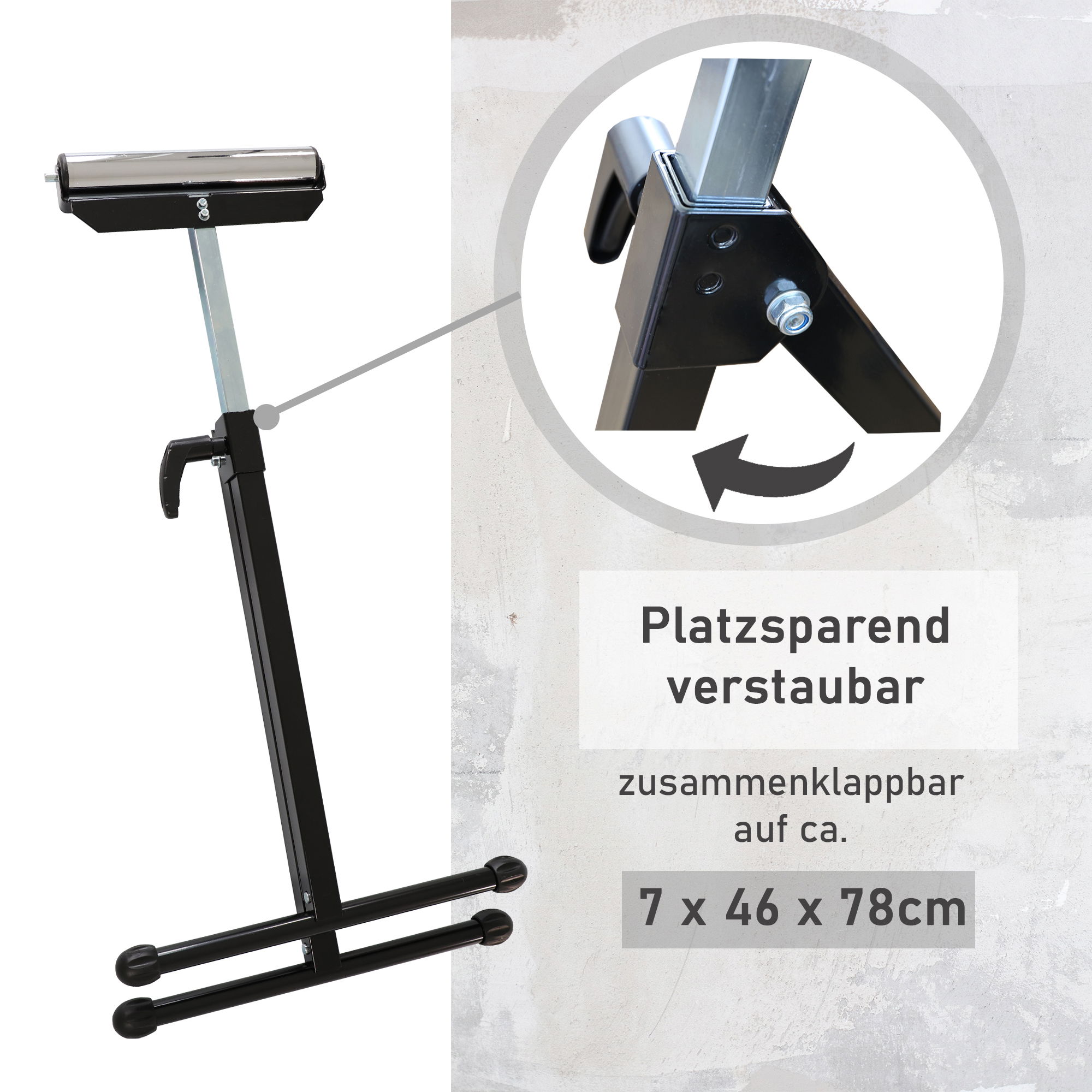 Rollenbock 2er Set, höhenverstellbarer Rollenständer, klappbarer Rollbock YT011