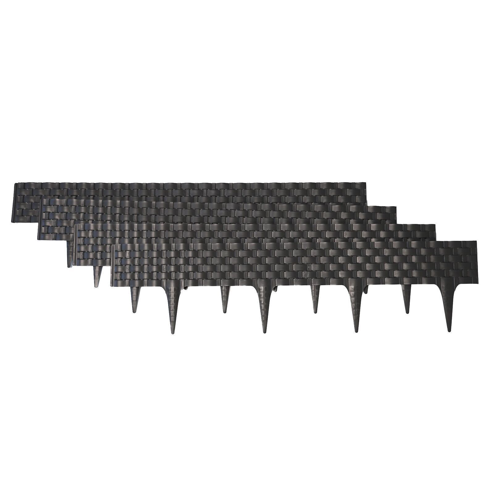 Beeteinfassung in Rattan-Optik, anthrazit, flexible Rasenkante, Palisade GP-08011 Beeteinfassung in Rattan-Optik, anthrazit, flexible Rasenkante, Palisade GP-08011
