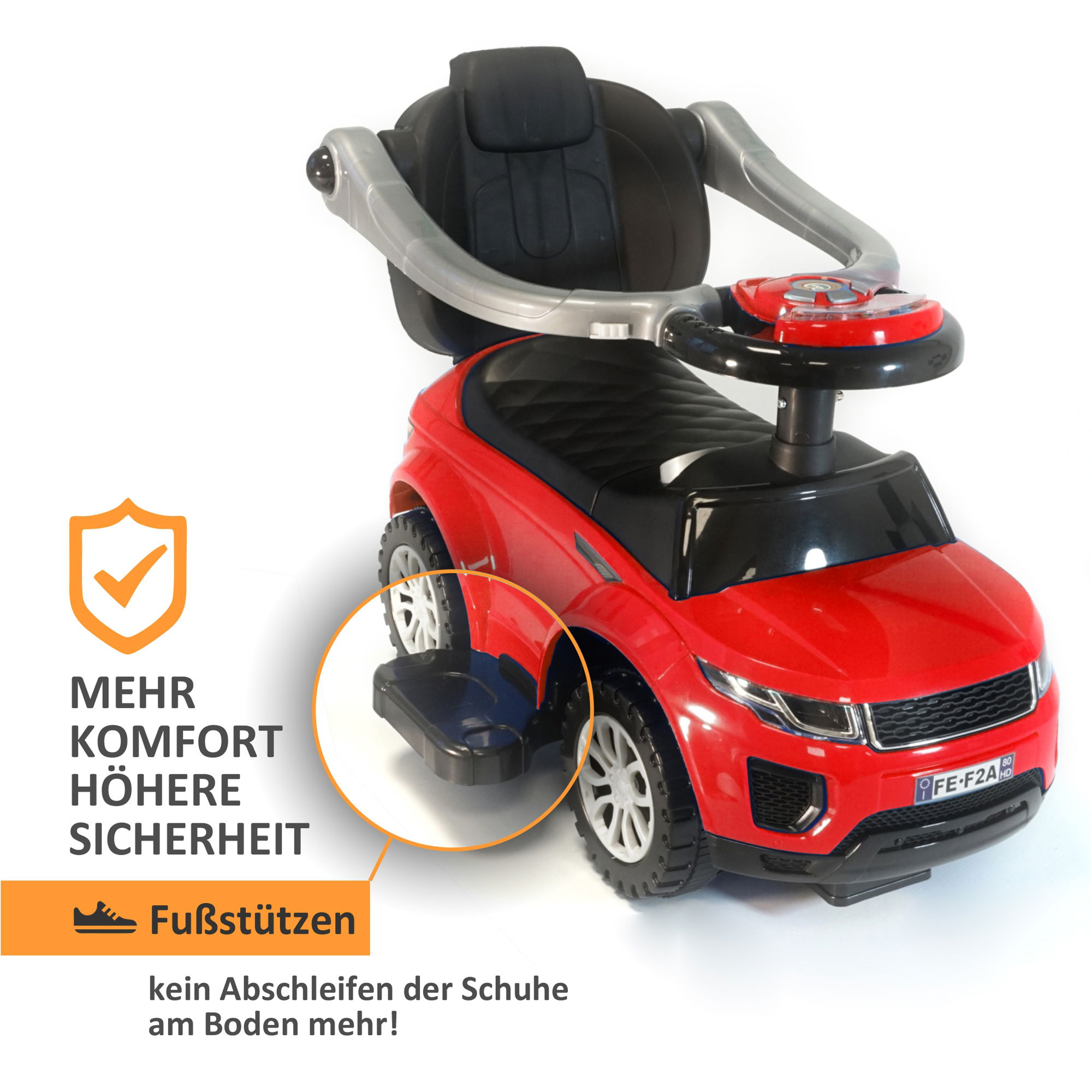 Rutschauto in rot mit Schiebestange, Rutschfahrzeug ab 1 Jahr, Rutscherfahrzeug mit Sicherheitsbügel BS016 Rutschauto in rot mit Schiebestange, Rutschfahrzeug ab 1 Jahr, Rutscherfahrzeug mit Sicherheitsbügel BS016