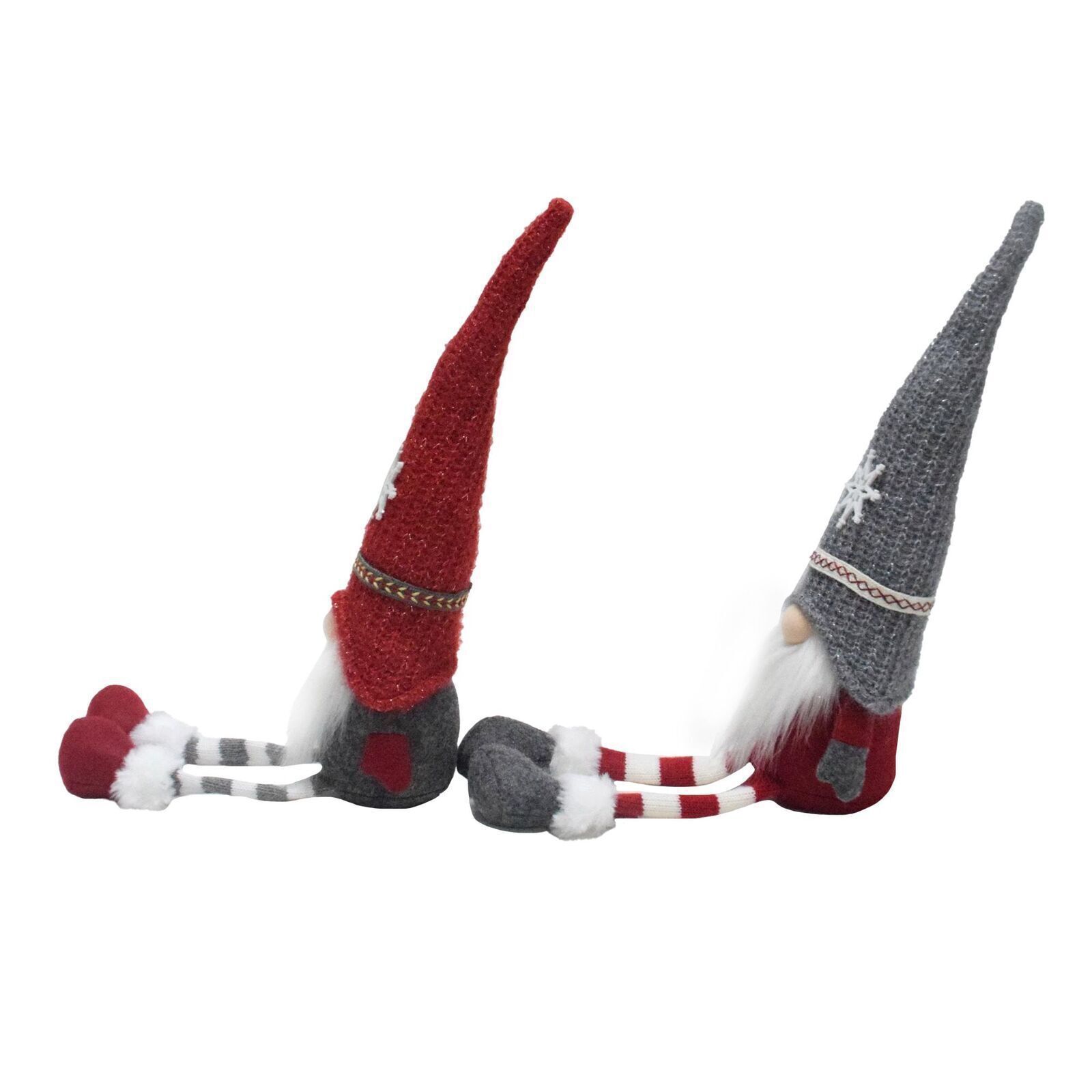 Wichtel 2er Set, Weihnachtswichtel als Kantenhocker, Gnome mit Strickmütze HL022