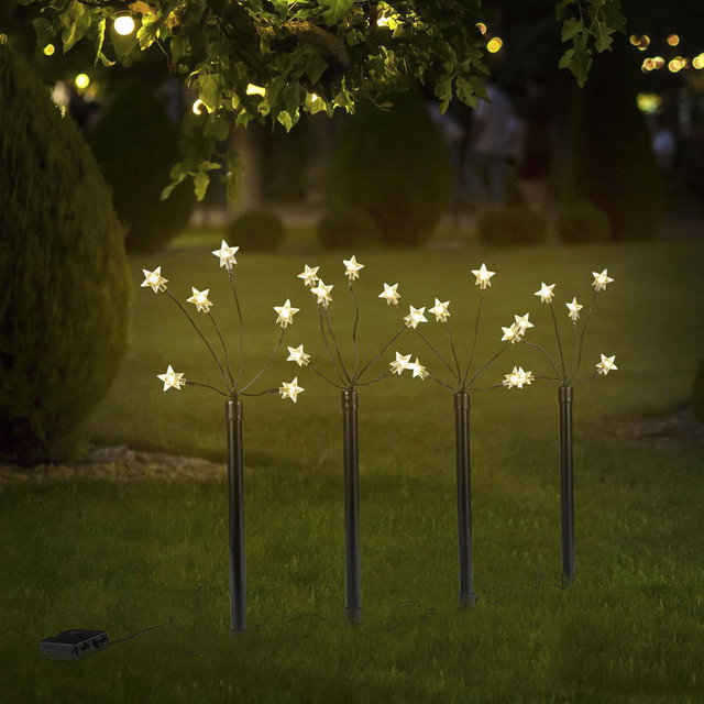 LED Gartenleuchtstäbe Sterne 4er Set, Leuchtstäbe für Garten, Terrasse, Balkon, Leuchtende Weihnacht LED Gartenleuchtstäbe Sterne 4er Set, Leuchtstäbe für Garten, Terrasse, Balkon, Leuchtende Weihnacht