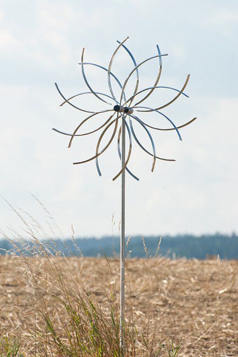 Edelstahl Windspiel Power Flower ST, 60 cm inkl. Stab ca. 180 cm OW2665