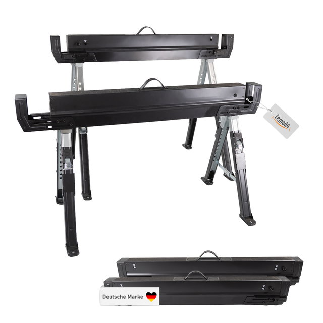 Arbeitsbock 2er Set höhenverstellbar, Klappbock bis 590 kg Tragkraft Arbeitsbock 2er Set höhenverstellbar, Klappbock bis 590 kg Tragkraft