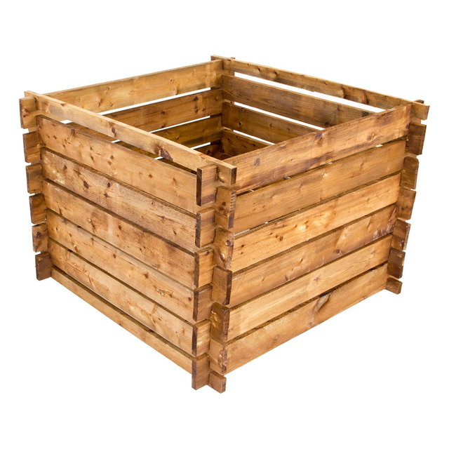 Komposter 100 x 100 x 65 cm, braun, Holzkomposter Stecksystem NA120_B