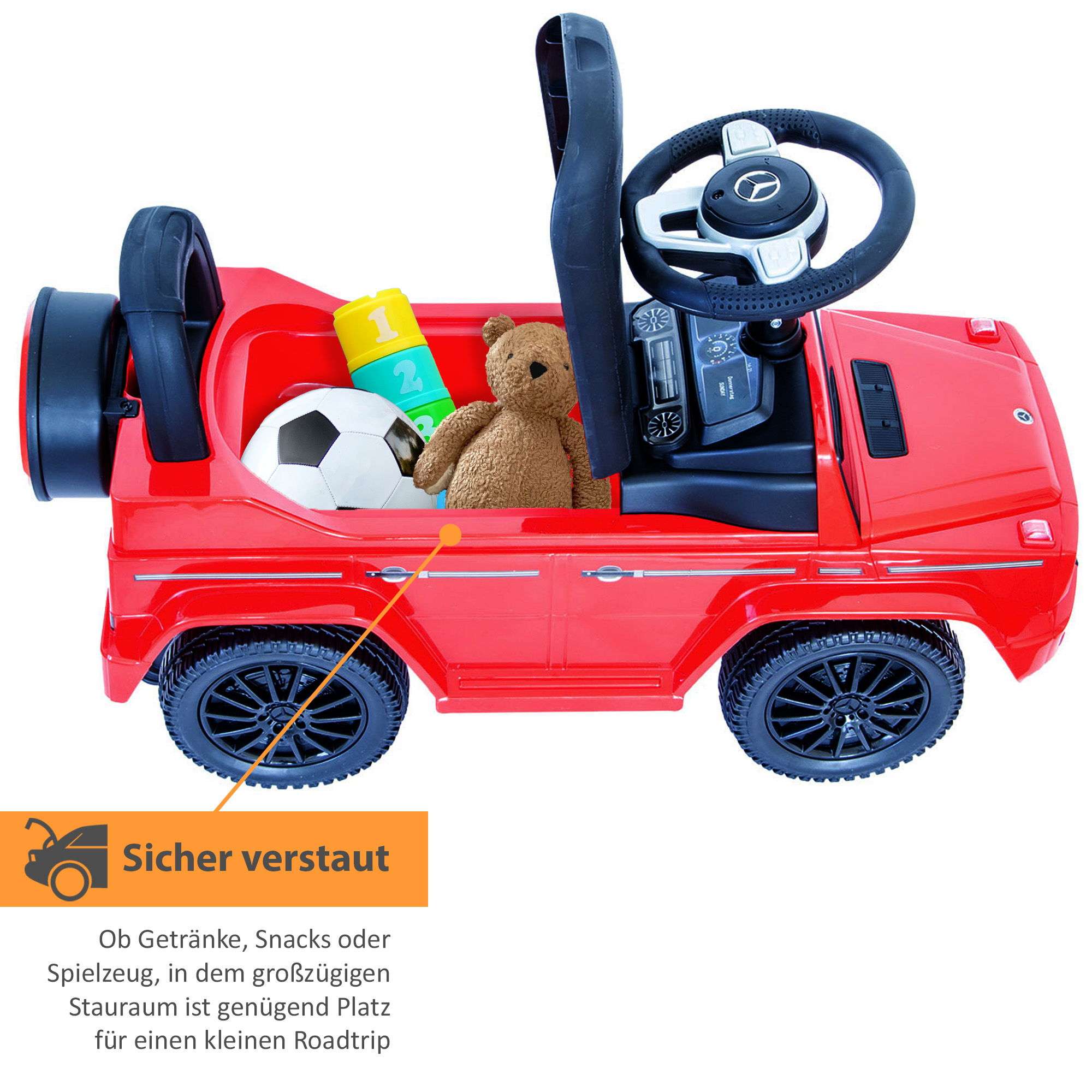 Rutscherauto Mercedes G350d in rot, Babyrutscher PT005_R Rutscherauto Mercedes G350d in rot, Babyrutscher PT005_R