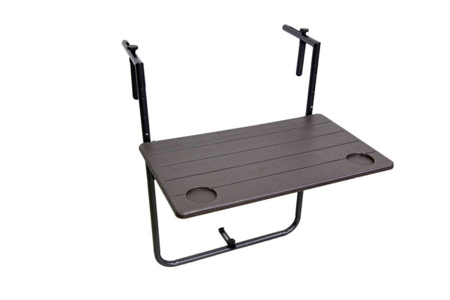 Balkontisch, Hängeklapptisch in Holz-Optik, Klapptisch für Balkon HI-304731