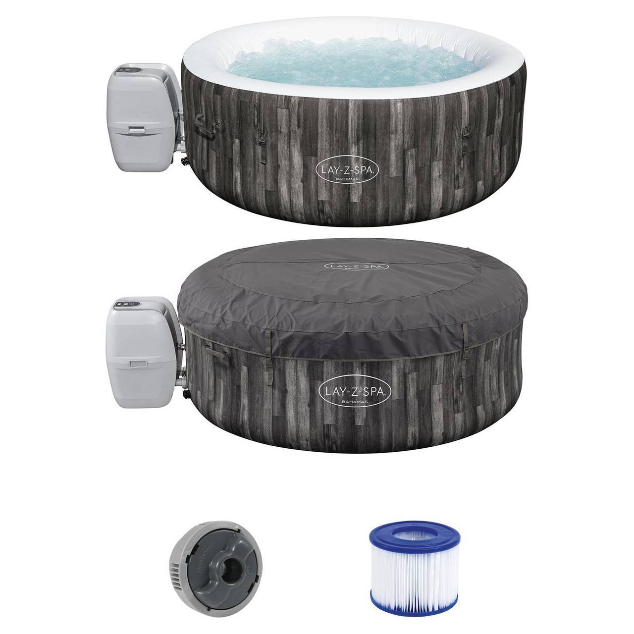 LAY-Z-SPA Bahamas AirJet Whirlpool, 180 x 66 cm, Holz-Optik 60005_22