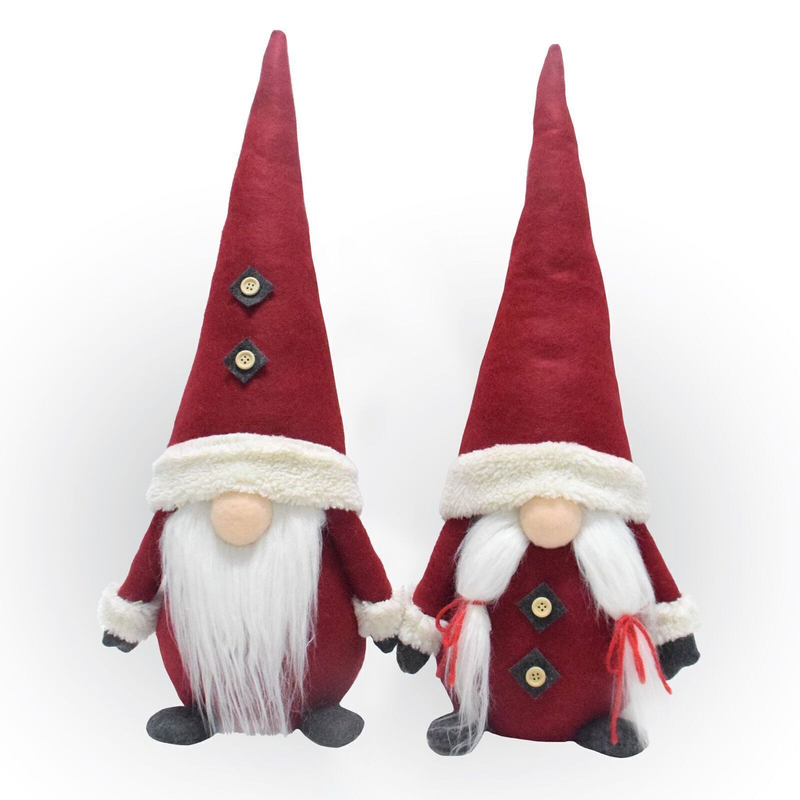 2er Set Wichtel 50 cm hoch, Weihnachtswichtel Duo in weihnachtlichem Rot HL020