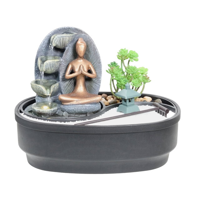 Zimmerbrunnen mit ZEN Garten, Dekobrunnen Modern Namaste für die Wohnung Zimmerbrunnen mit ZEN Garten, Dekobrunnen Modern Namaste für die Wohnung