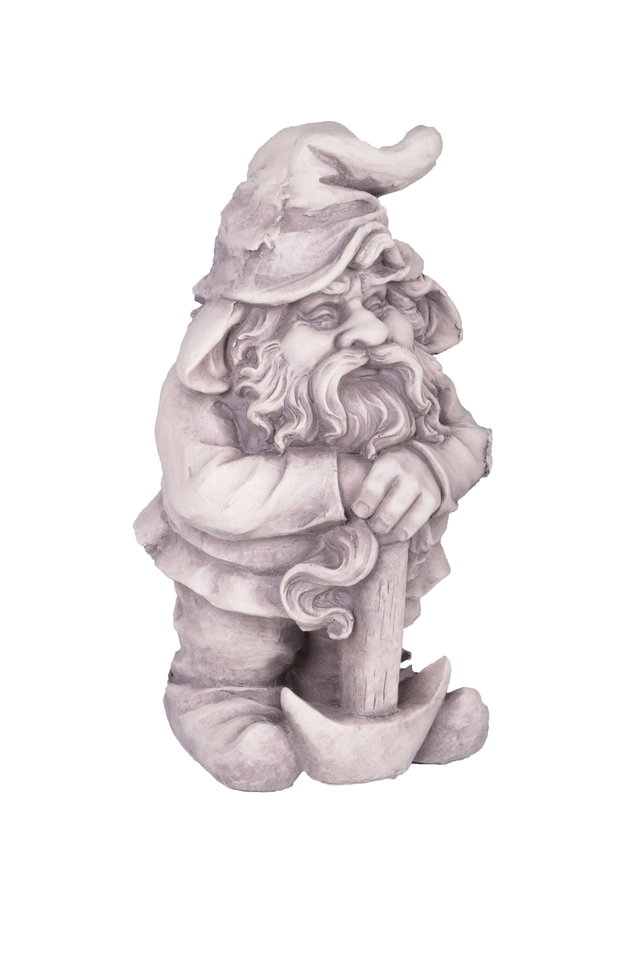 Gartenfigur Zwerg TORIN aus Fiberglas in Stein-Optik, 39 cm hoch