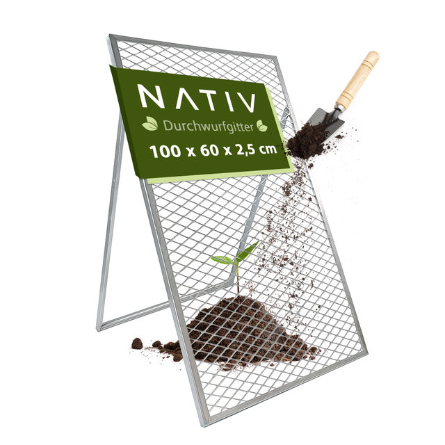 Durchwurfsieb 100x60 cm aus verzinktem Stahl – Gartensieb für Erde & Kompost
