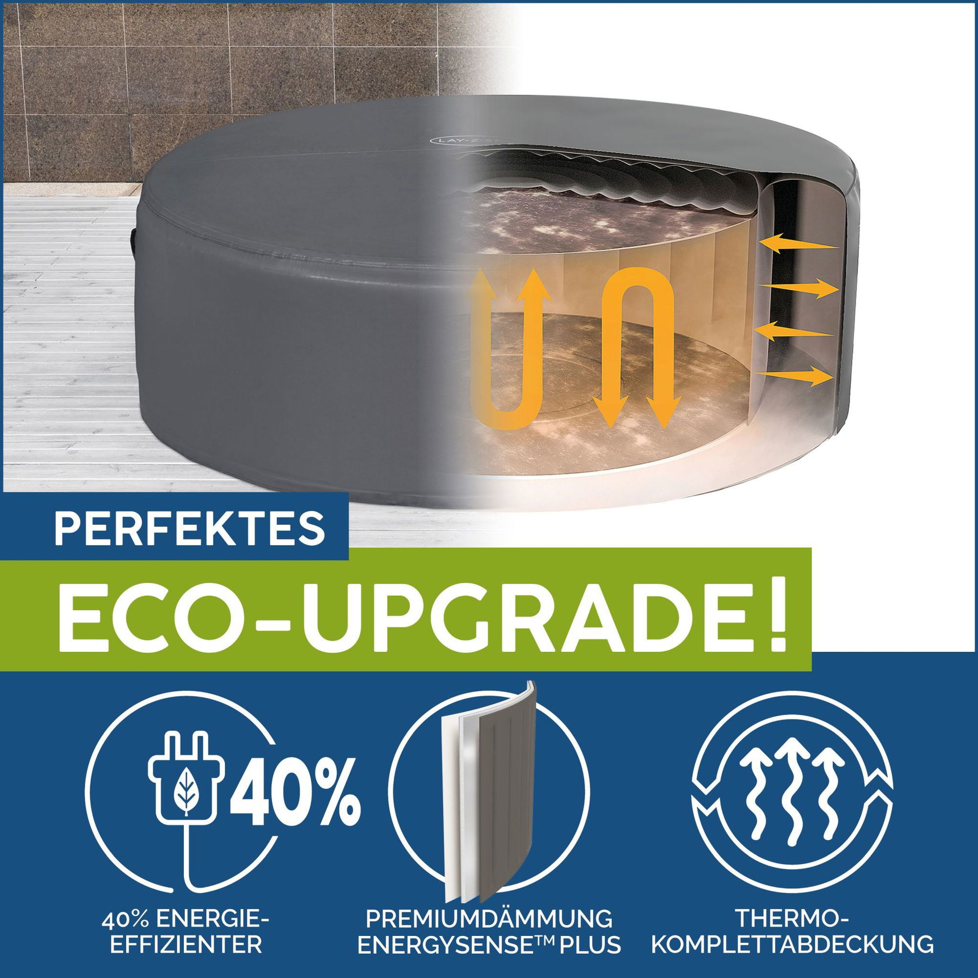 LAY-Z-SPA Abdeckung EnergySense Plus Thermo 196 x 71 cm rund