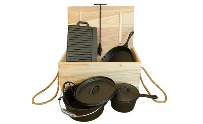 gusseisen topfset für grillfans