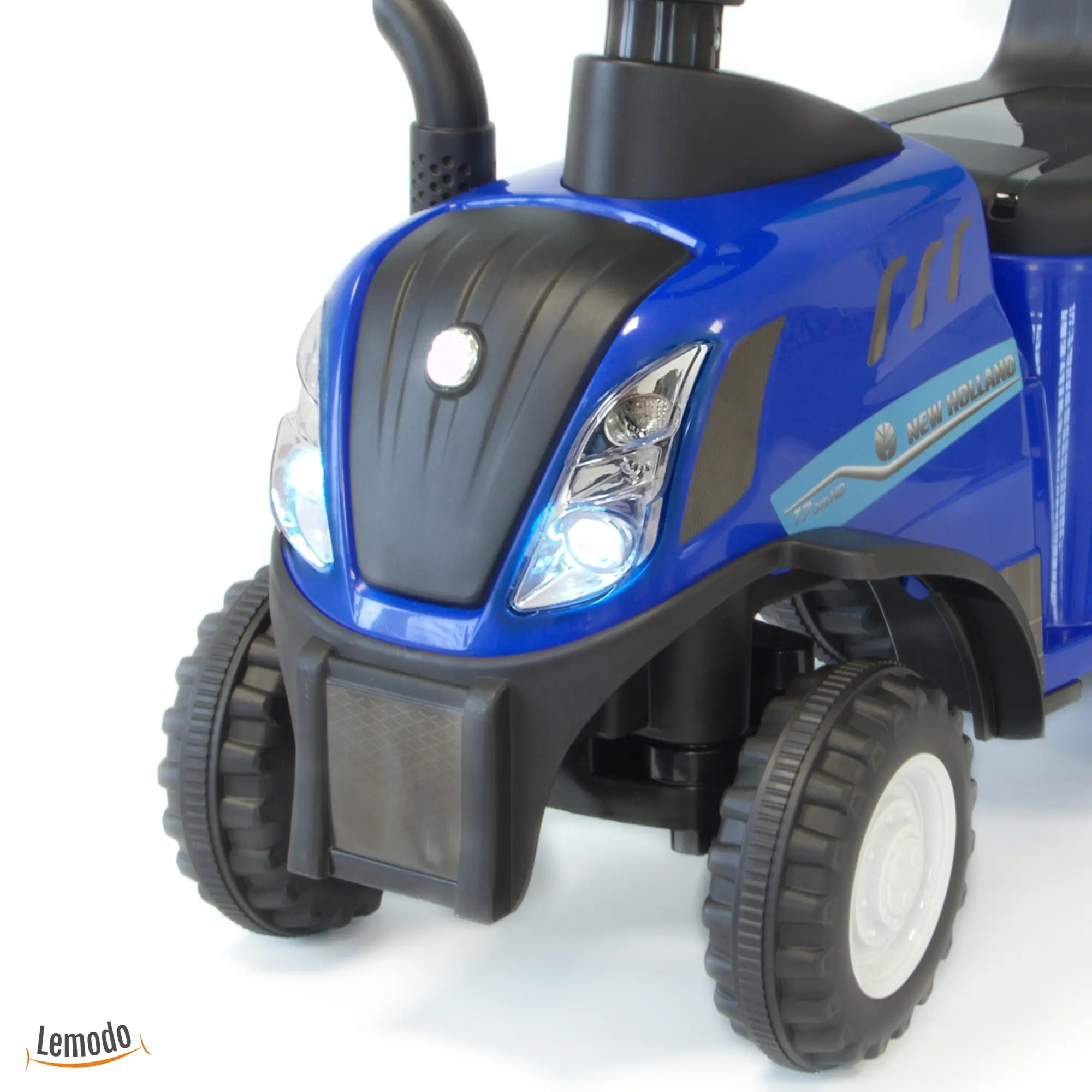 Rutschauto Traktor New Holland mit Anhänger in blau, Kinderauto ab 1 Jahr PT009_B