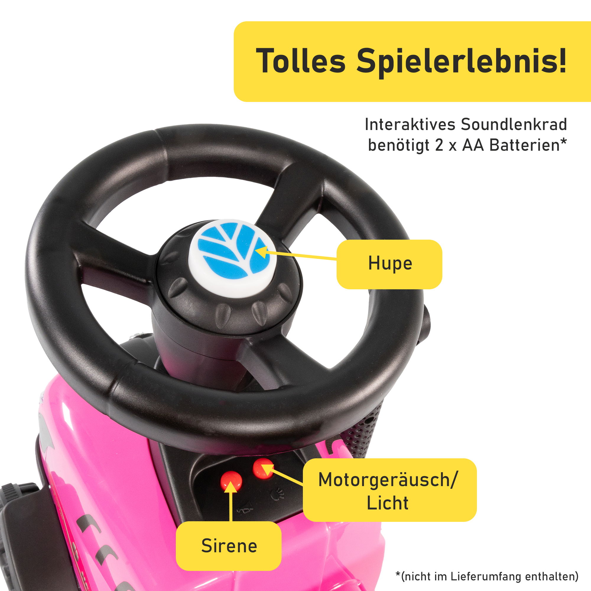 Rutschauto Traktor New Holland mit Anhänger in pink, Kinderauto ab 1 Jahr PT009_P Rutschauto Traktor New Holland mit Anhänger in pink, Kinderauto ab 1 Jahr PT009_P