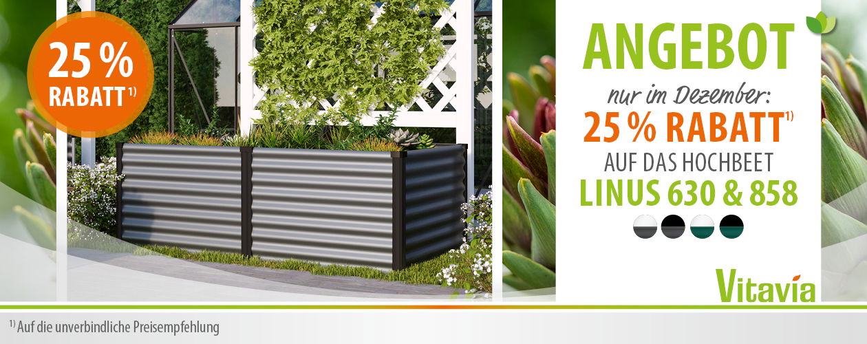 Hochbeet LINUS 63 cm hoch, granit-alu-eloxiert, Metallhochbeet, Gartenbeet