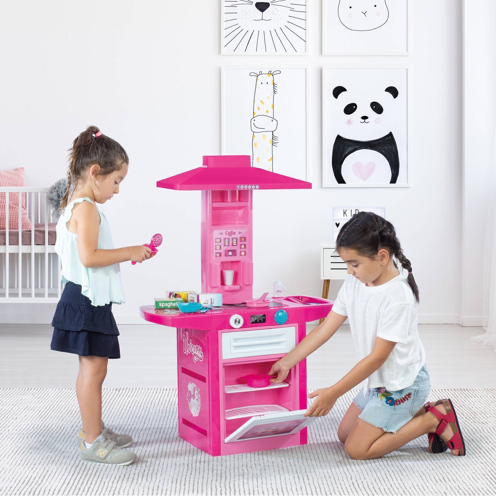 Kinderküche für Kinder ab 3 Jahre, Spielküche mit 18-teiligem Zubehör DL-2542