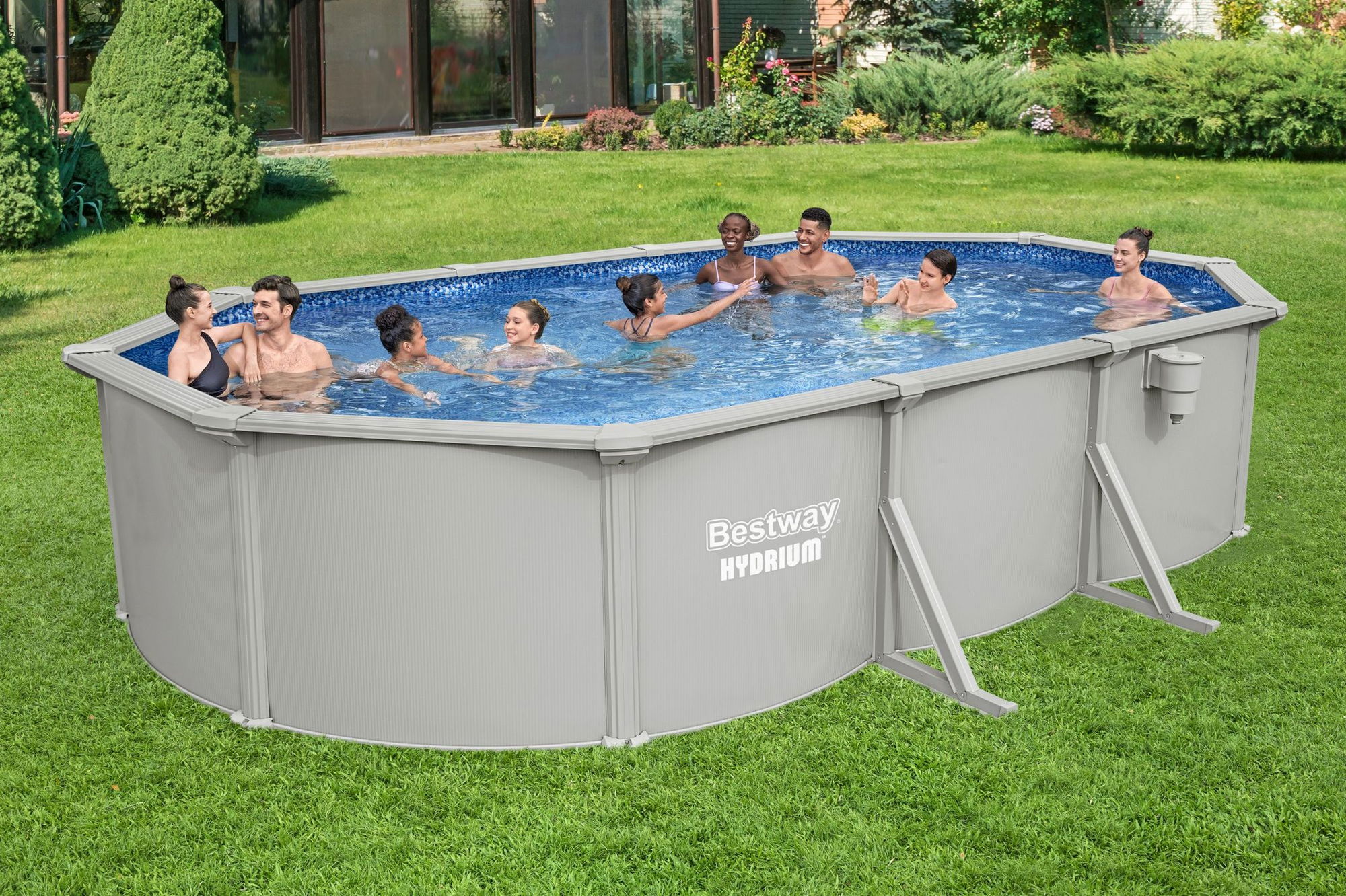 Bestway Hydrium Stahlwandpool Komplett-Set 610 x 366 x 122 cm oval Bestway Hydrium Stahlwandpool Komplett-Set 610 x 366 x 122 cm oval