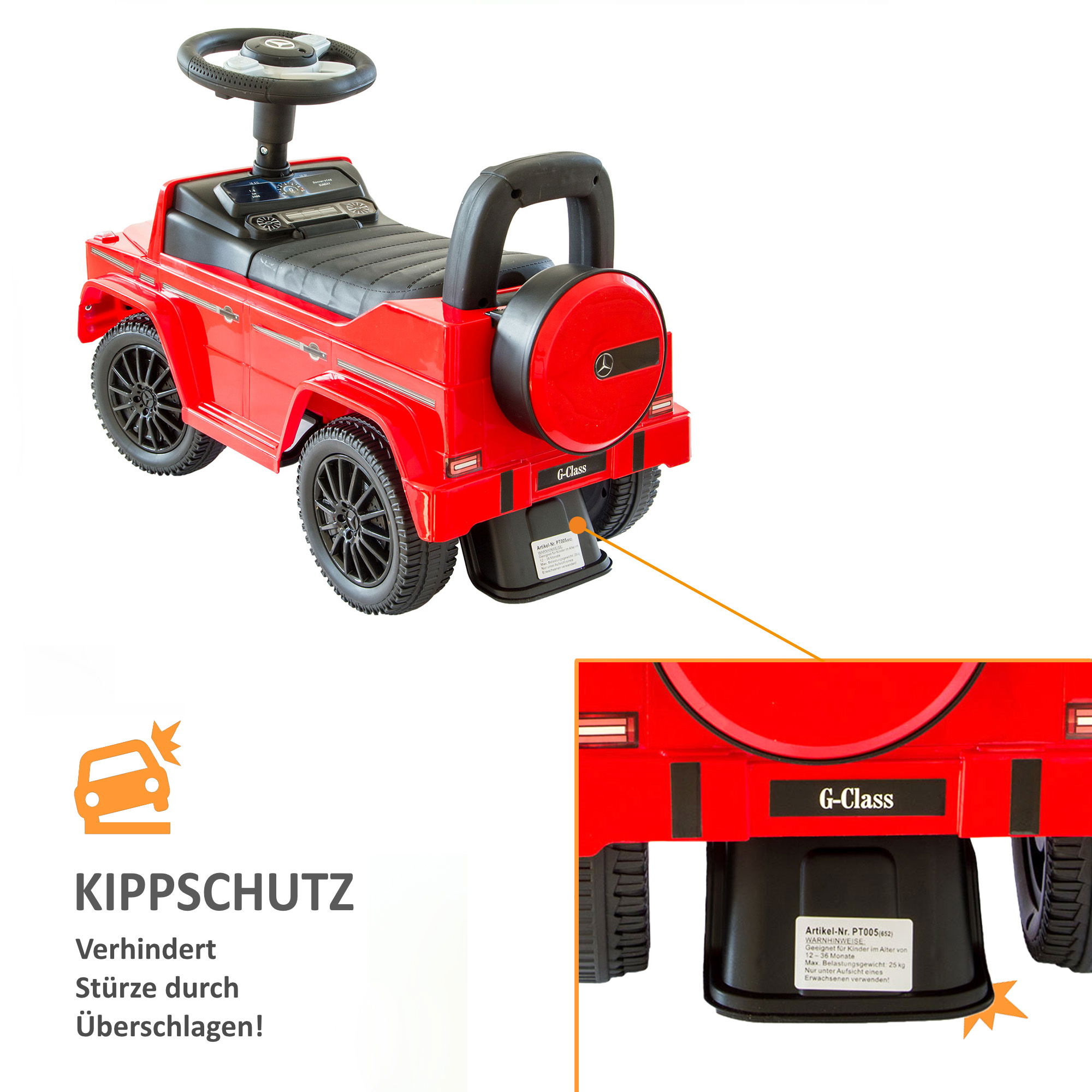 Rutscherauto Mercedes G350d in rot, Babyrutscher PT005_R Rutscherauto Mercedes G350d in rot, Babyrutscher PT005_R