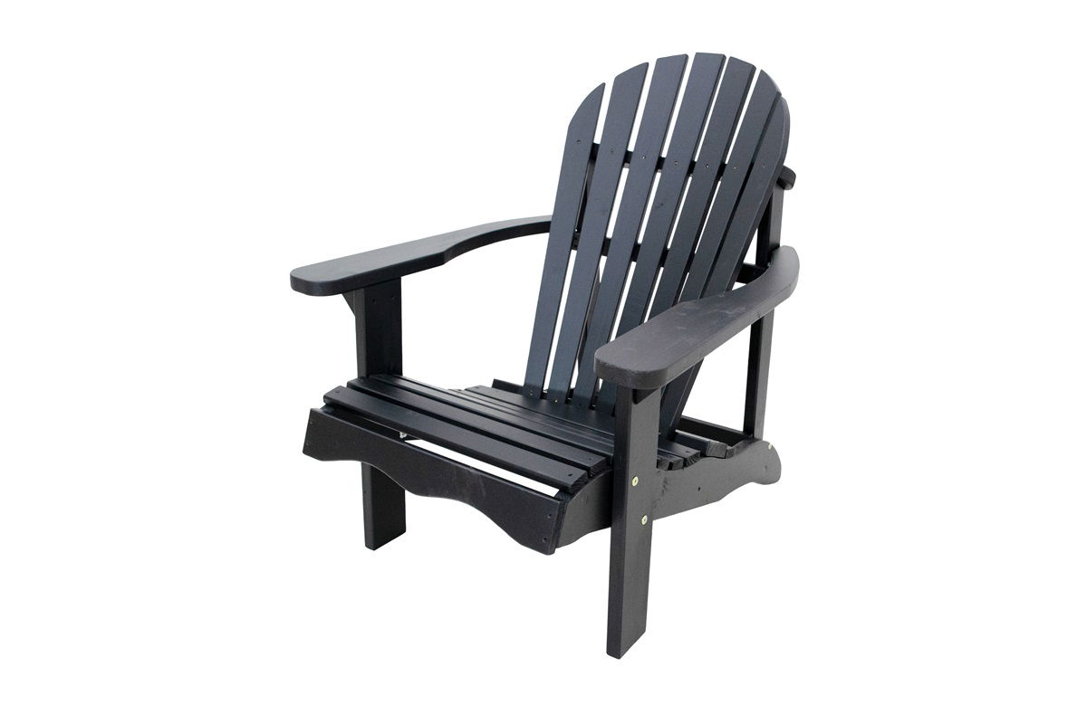 Gartenstuhl im Design eines Adirondack Stuhl, Gartenstuhl-Hochlehner aus Holz, schwarz NA046_S