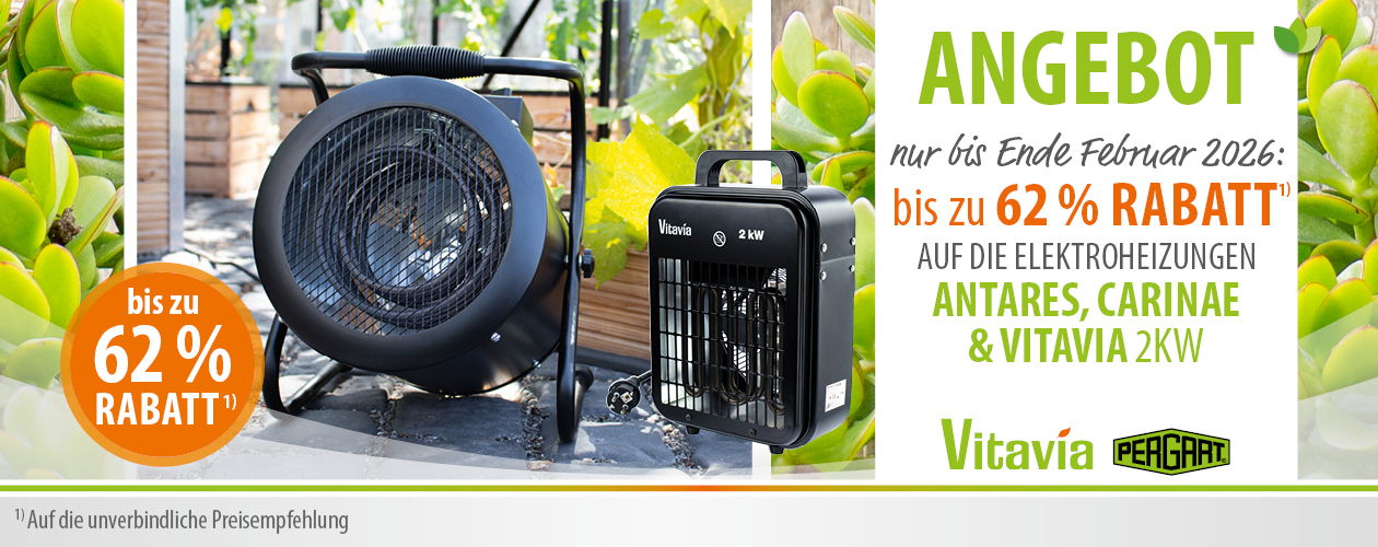 Angebot Vitavia Elektroheizungen für Gewächshaus