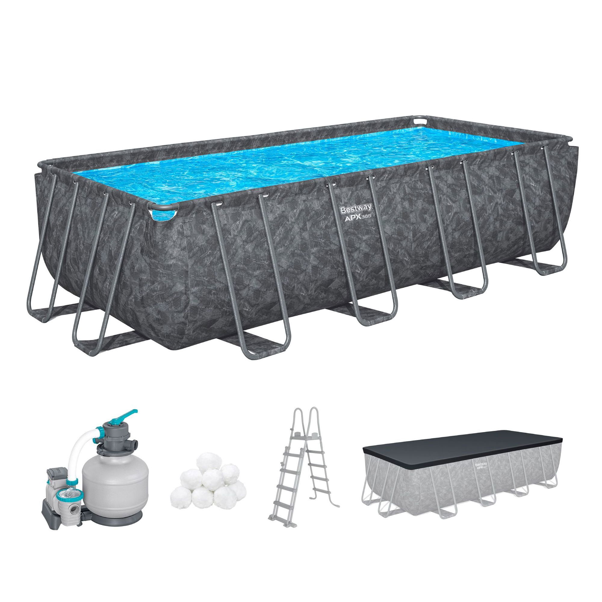 Bestway APX365 winterfestes Frame Pool Komplett-Set 549 x 274 x 132 cm