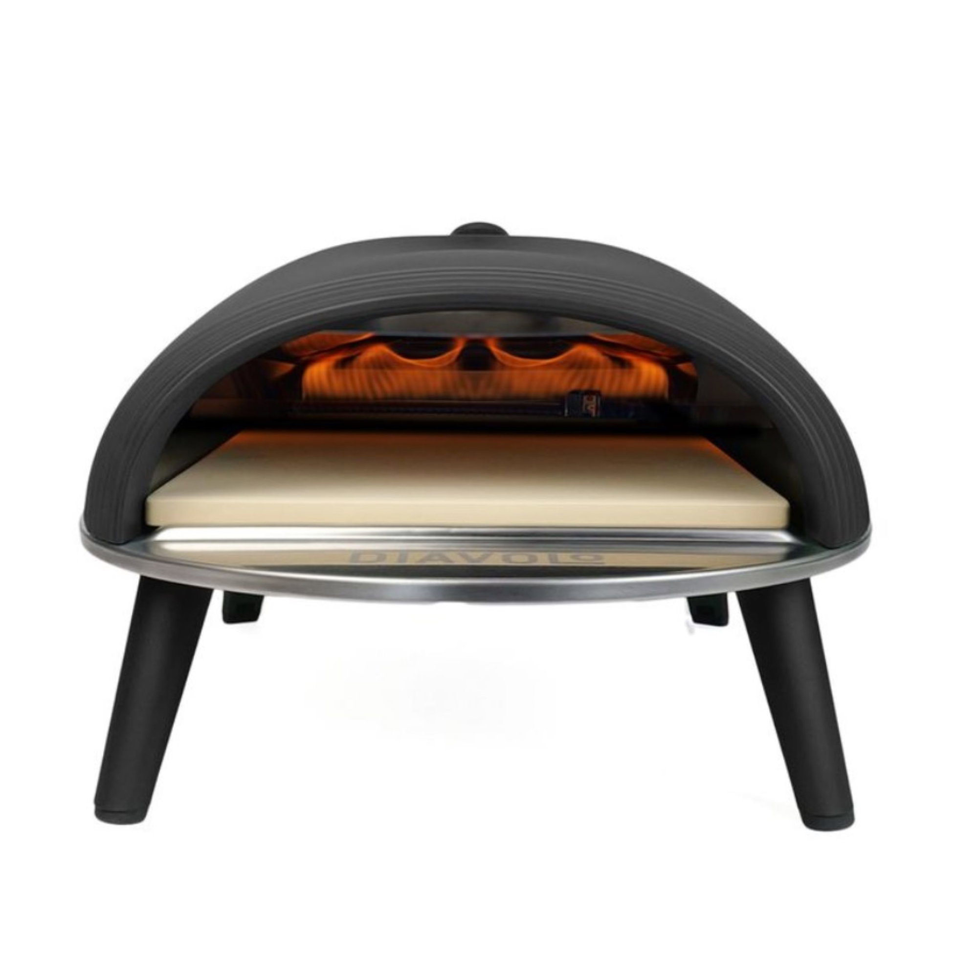 Pizzaofen Diavolo Gas Fired Oven schwarz, mobil und bis 500 Grad heiß