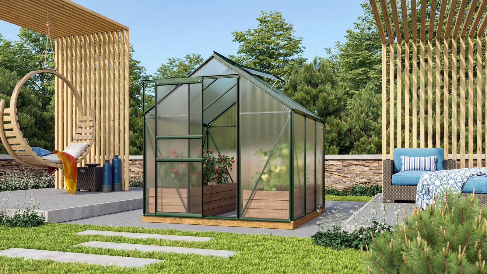 Gewächshaus VENUS 3800, Gartenhaus, Treibhaus mit Dachfenster EPH-261064 Gewächshaus VENUS 3800, Gartenhaus, Treibhaus mit Dachfenster EPH-261064