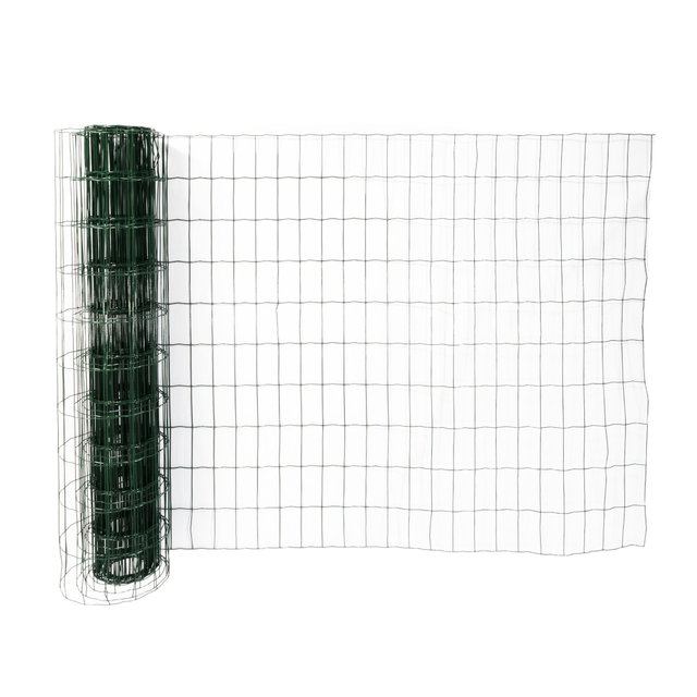 Gartenzaun 100 cm hoch, Zaun mit PVC ummantelt, Drahtzaun grün NA228_10