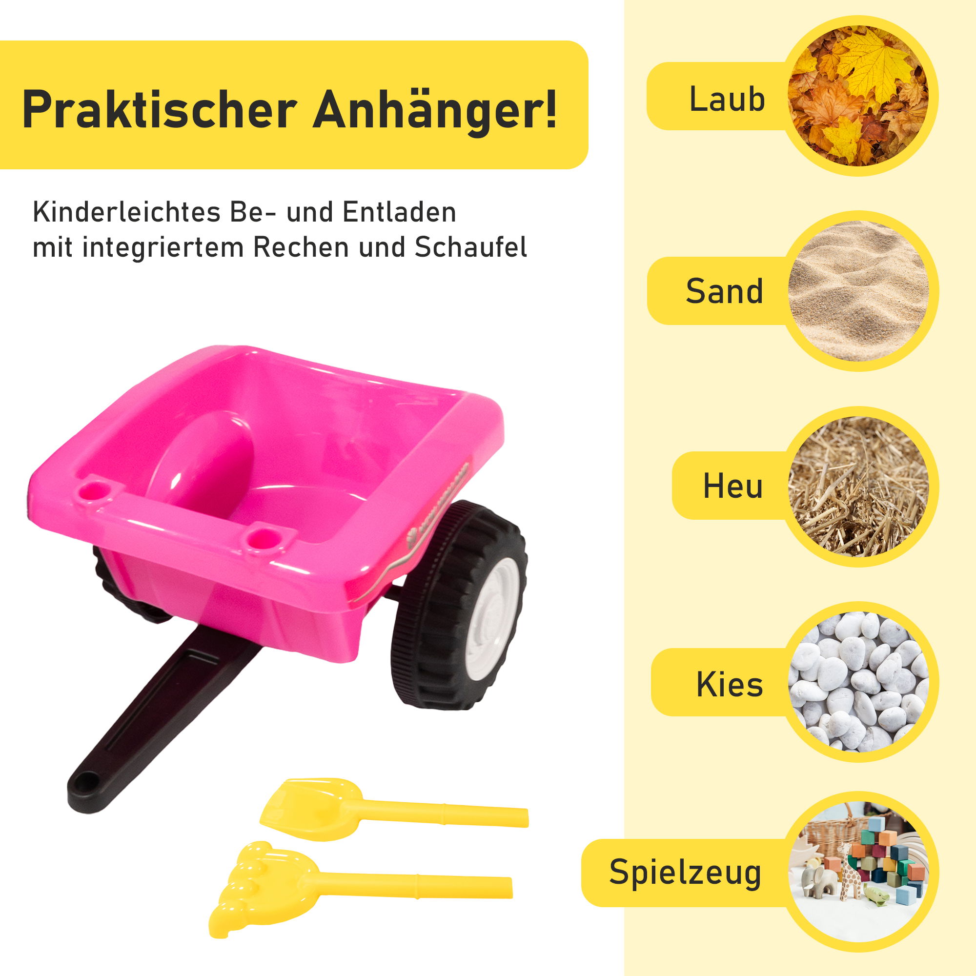 Rutschauto Traktor New Holland mit Anhänger in pink, Kinderauto ab 1 Jahr PT009_P Rutschauto Traktor New Holland mit Anhänger in pink, Kinderauto ab 1 Jahr PT009_P