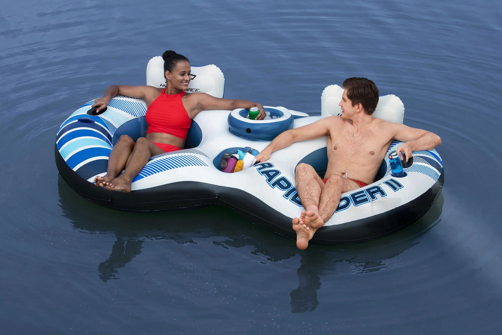 Hydro-Force 2-Personen-Schwimmring mit Rückenlehne Rapid Rider II 251 x 132 cm 43113_24