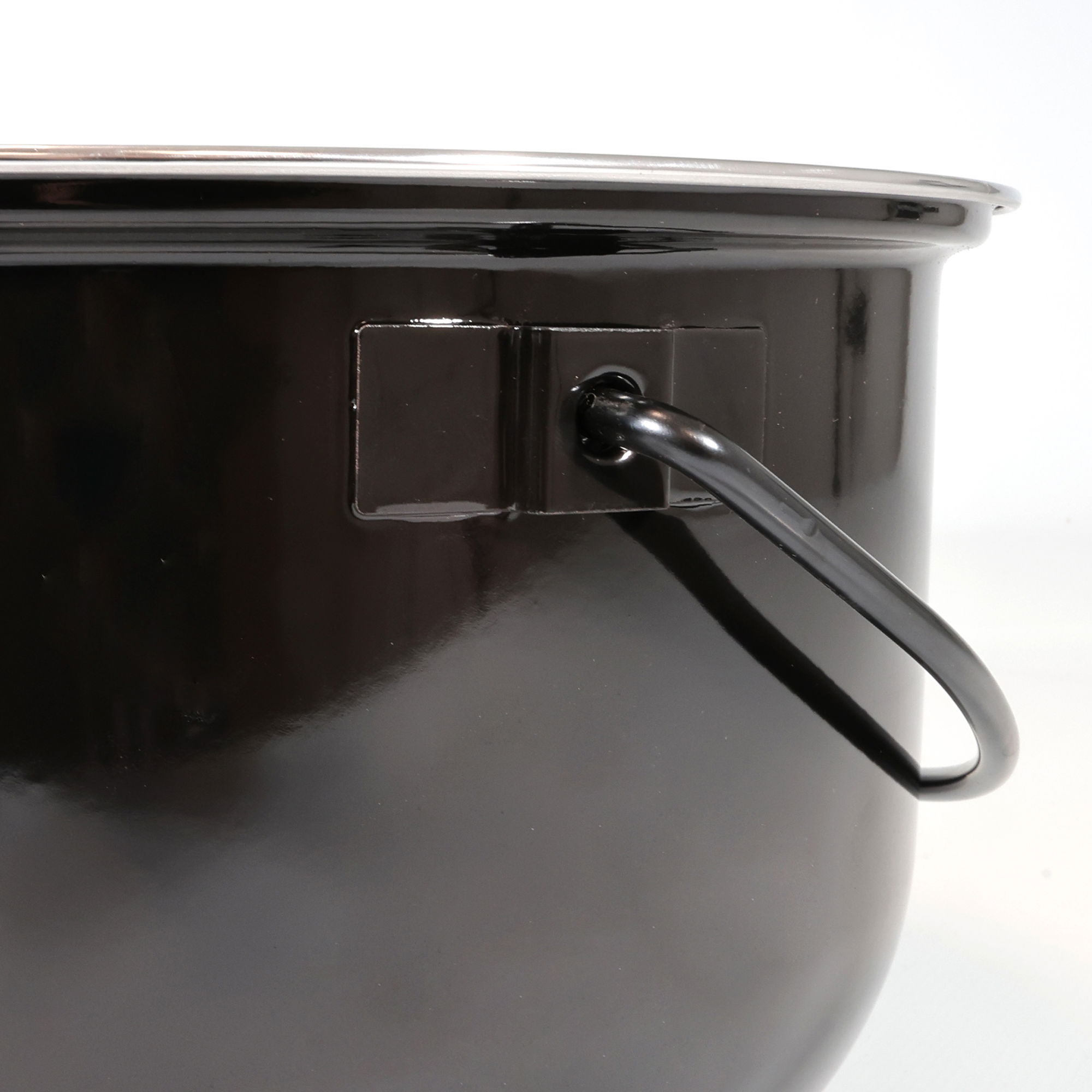 Gulaschtopf 14 L, Gulaschkessel für Schwenkgrill, Emaillierter Suppenkessel mit Schöpfkelle NA080