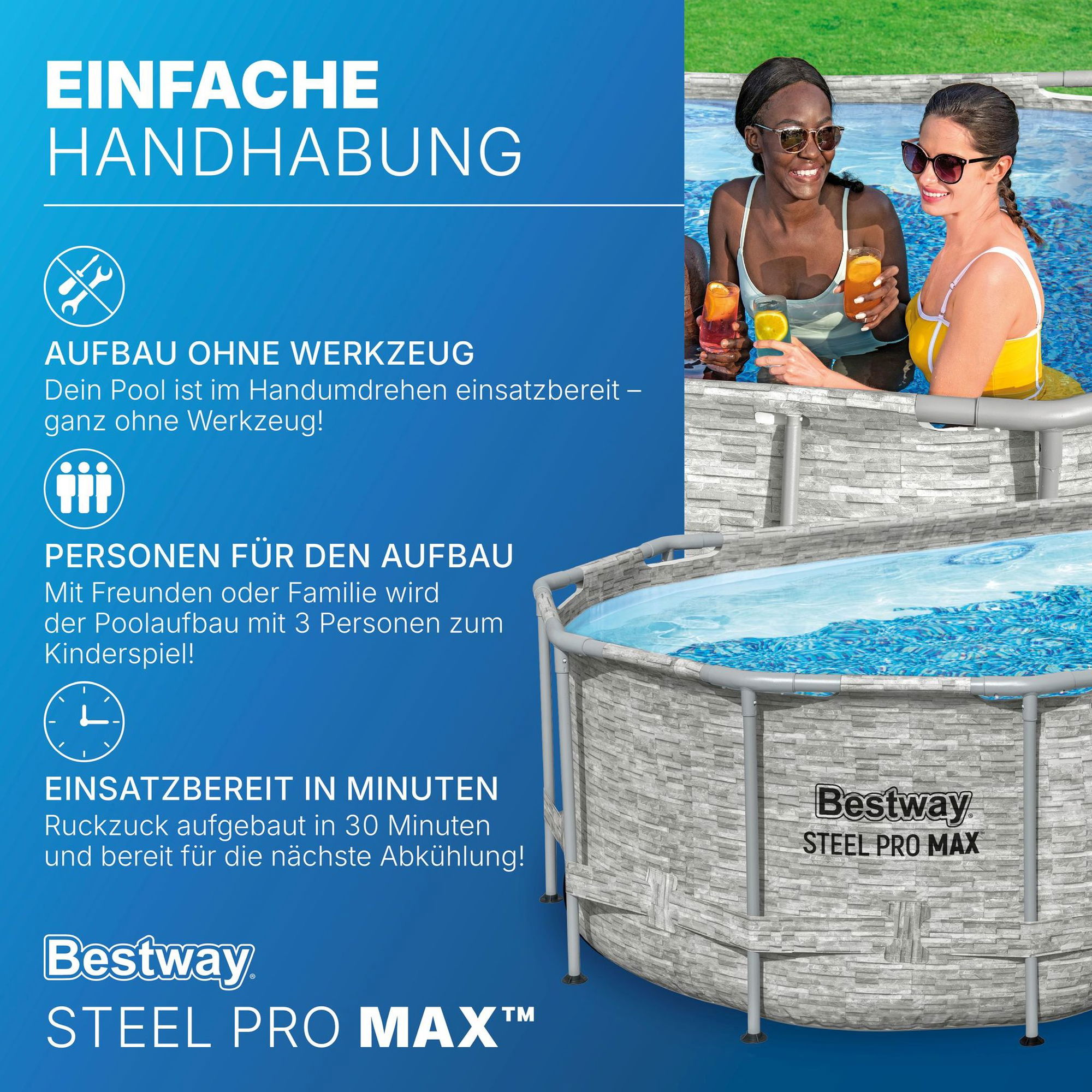 Bestway Steel Pro MAX Splashview Frame Pool Set 427 x 250 x 100 cm