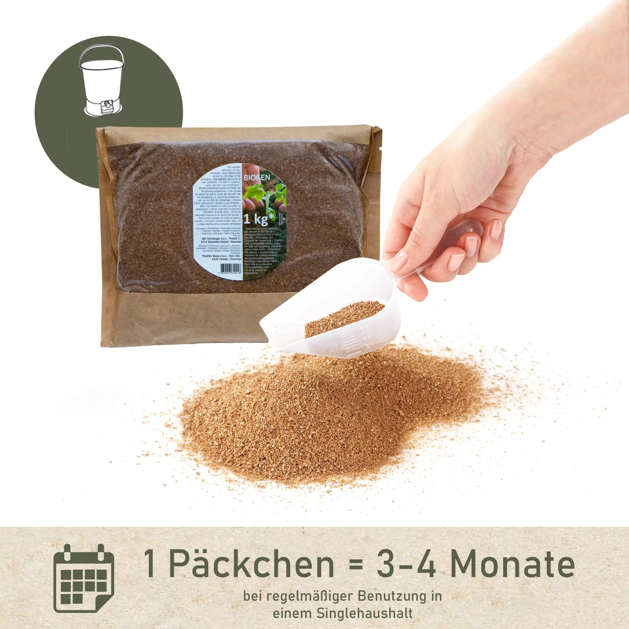 Bokashi Ferment zur Fermentation im Bokashi Eimer und zur Produktion von Bokashi Kompost SK-300338