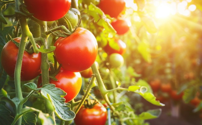 rote tomaten im gewächshaus