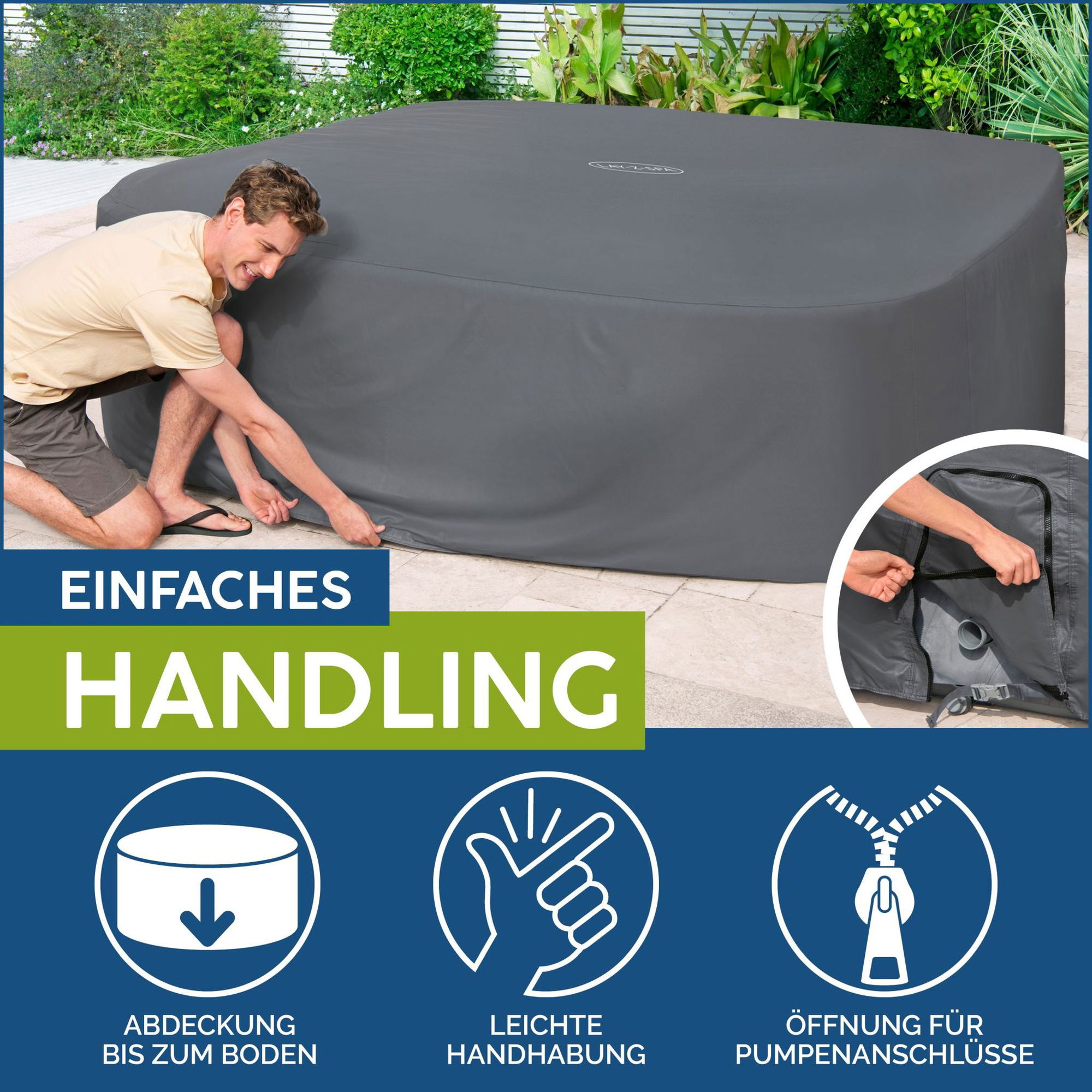 LAY-Z-SPA Abdeckung EnergySense Plus Thermoabdeckung 230 x 230 x 71 cm