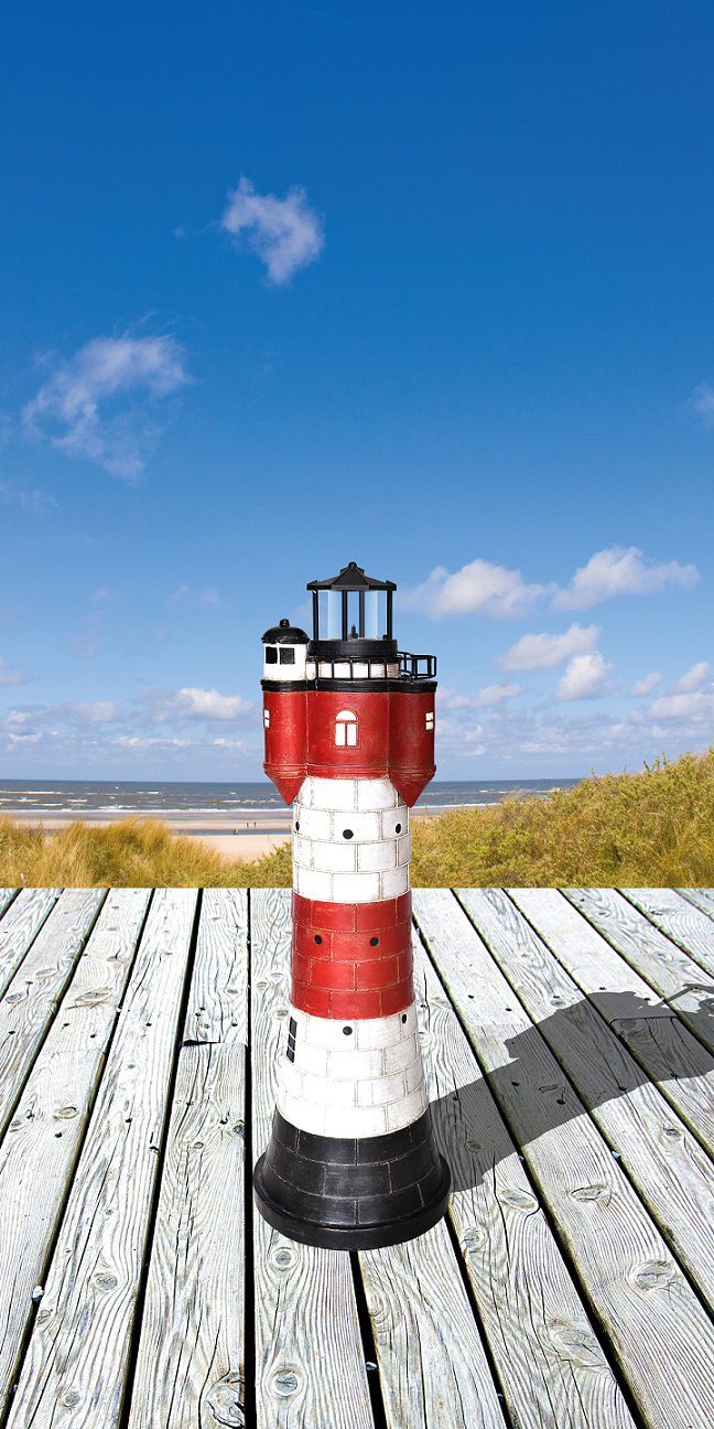 Solar-Leuchtturm Roter Sand, 50 cm, mit LED Beleuchtung WE-2639