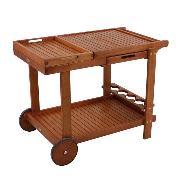 Servierwagen HAYWARD, Holz, rollbar, Tablett HI-985131
