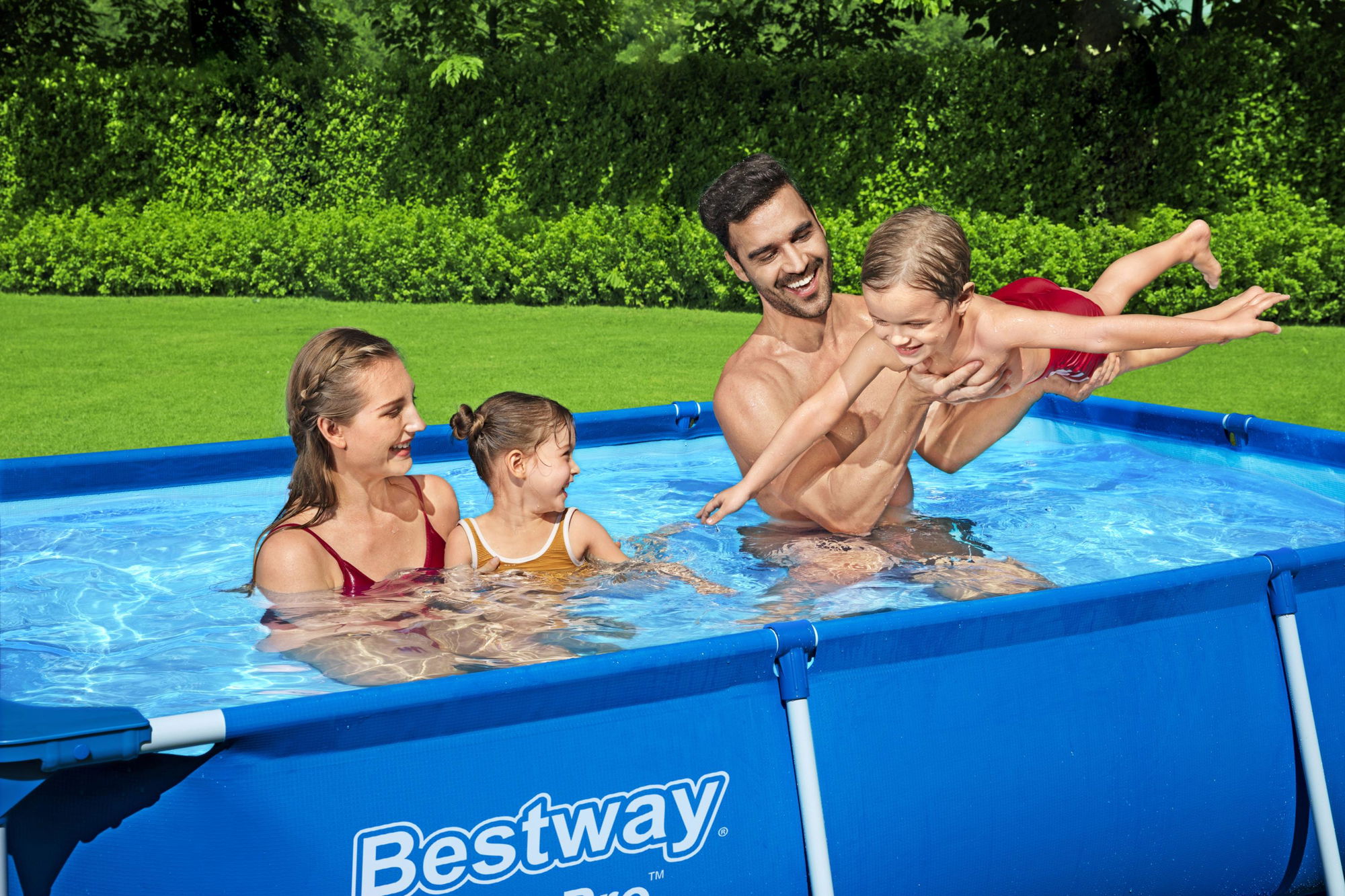 Bestway Pool Steel Pro, eckig, blau, ohne Zubehör 259 x 170 x 61 cm SW:10010.1