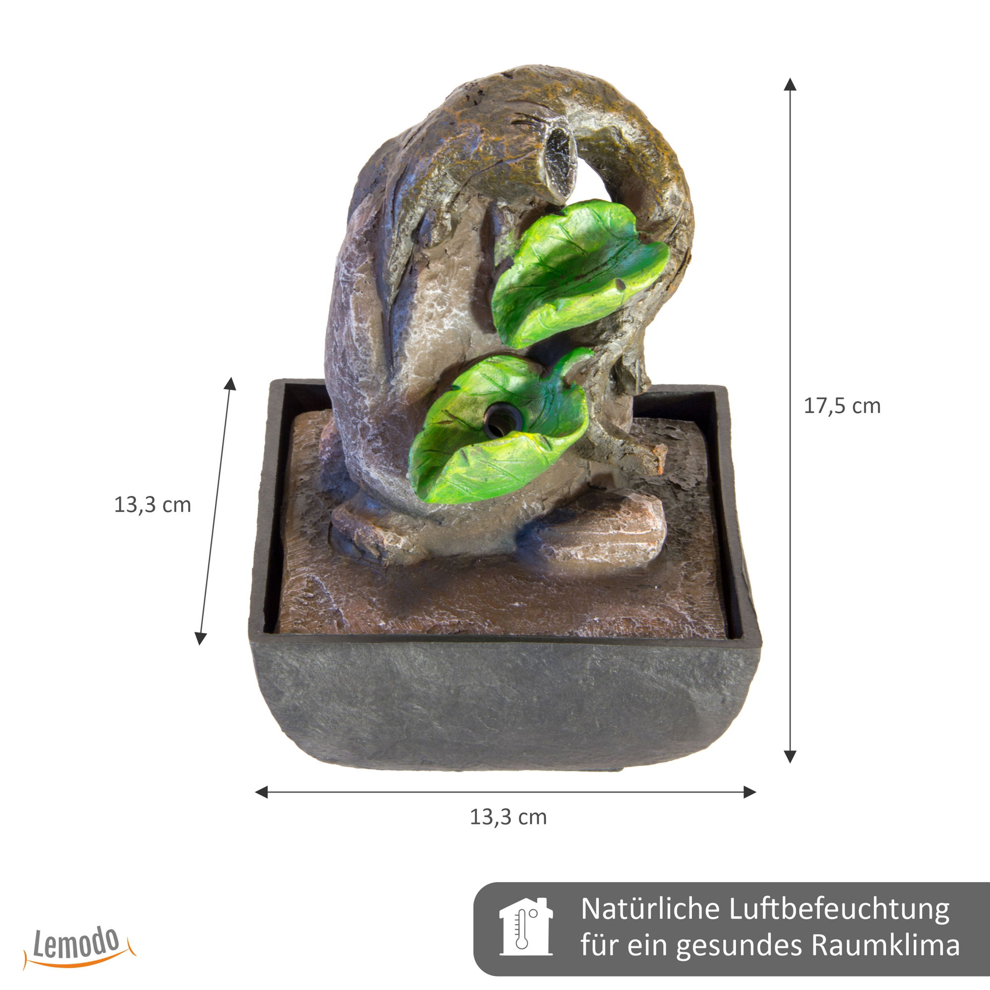 Zimmerbrunnen mit Blattschalen und LED Beleuchtung, Zierbrunnen für die Wohnung NA138 Zimmerbrunnen mit Blattschalen und LED Beleuchtung, Zierbrunnen für die Wohnung NA138