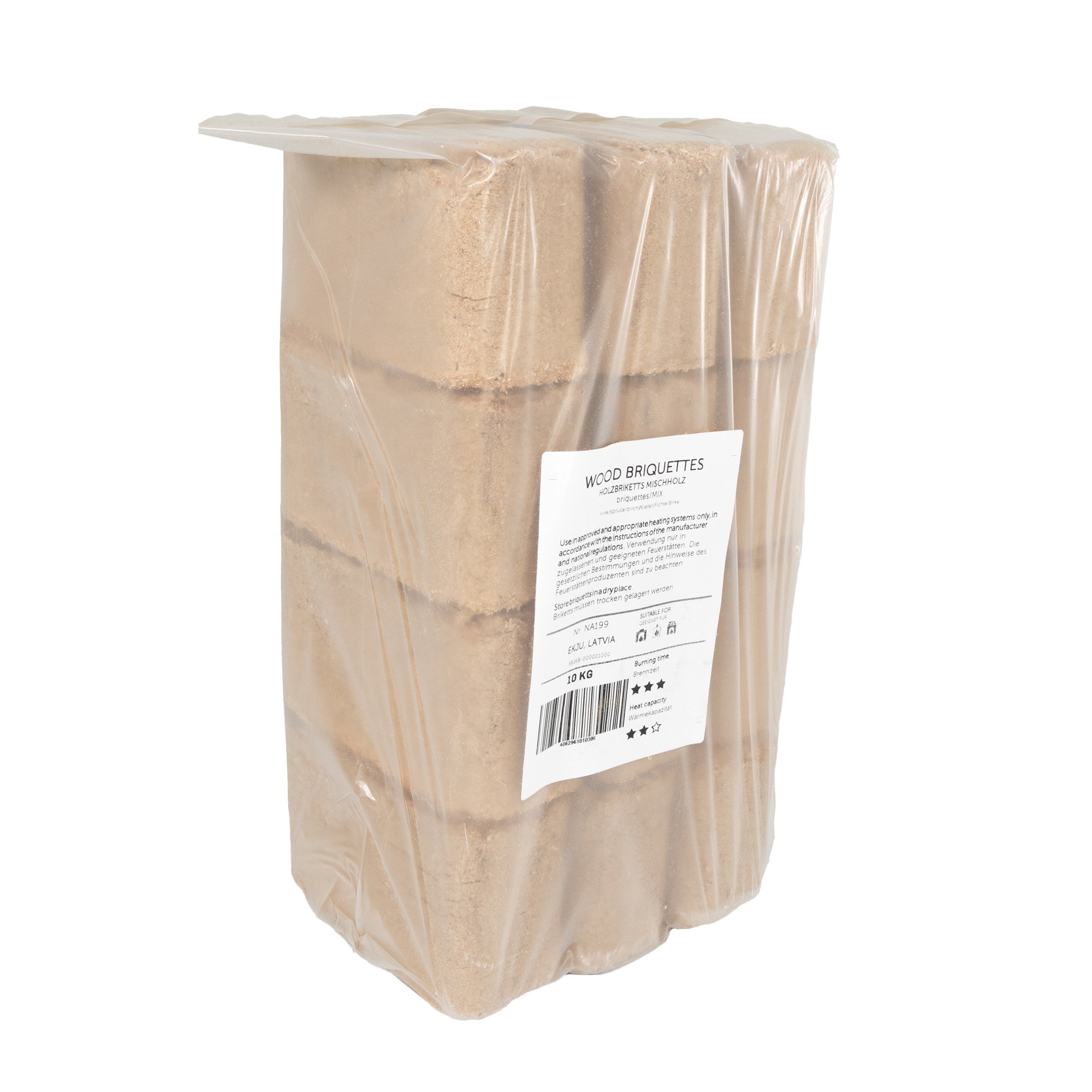 Holzbriketts 10 kg Sack, Kaminbriketts für lange Brenndauer, Briketts als Alternative zu Pellets Holzbriketts 10 kg Sack_Kaminbriketts_M