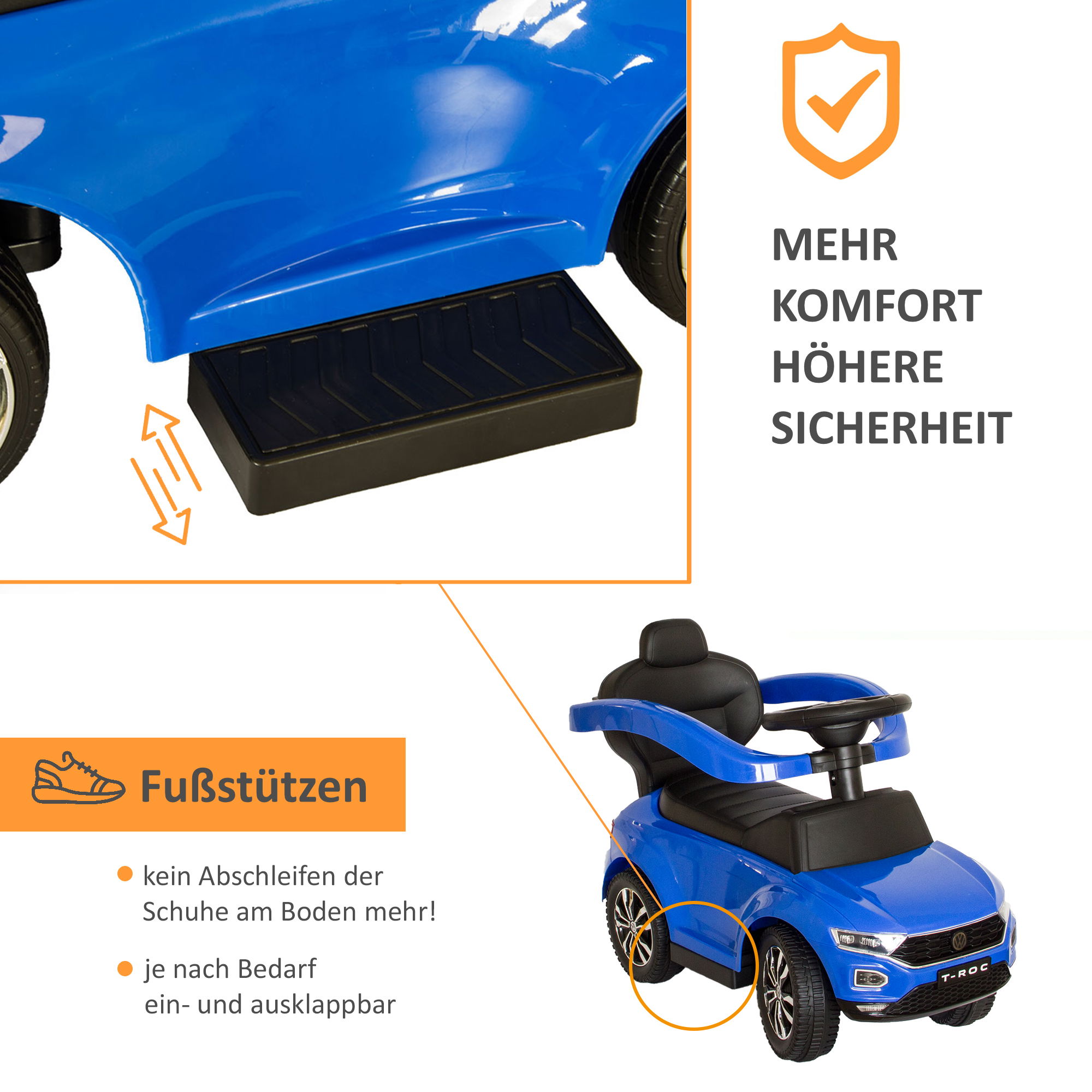 VW Rutschauto in blau mit Schiebestange, Rutschfahrzeug ab 1 Jahr, Rutscherfahrzeug mit Sicherheitsbügel PT001_B VW Rutschauto in blau mit Schiebestange, Rutschfahrzeug ab 1 Jahr, Rutscherfahrzeug mit Sicherheitsbügel PT001_B