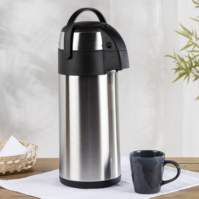 Airport 5 Liter, Thermoskanne aus Edelstahl mit Pumpe, Warmhaltekanne Airport 5 Liter, Thermoskanne aus Edelstahl mit Pumpe, Warmhaltekanne